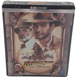Indiana Jones And Last Crusader: Steelbook 4K Ultra HD + Blu-Ray Ltd Edit B - Picture 1 of 7