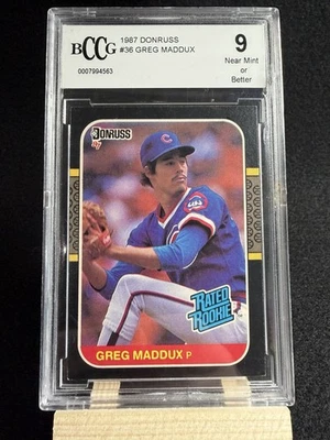 1987 Donruss Rated Rookie Greg Maddux #36 RC BCCG  9 - Image 1 of 2