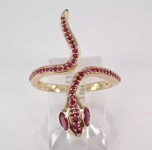 2.00Ct Roiund Cut Lab-Created Red Ruby Women's Band Ring 14k Yellow Gold Plated - Picture 1 of 6