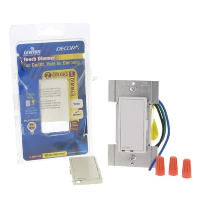 Leviton 6606-1LM luz amêndoa branca dimmer Decora interruptor touch pad 600W 120VAC - Imagem 1 de 4