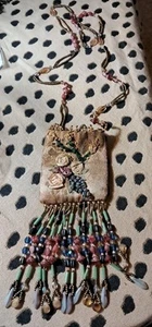 Bellissima piccola pochette stile vittoriano antico con perline - Foto 1 di 13