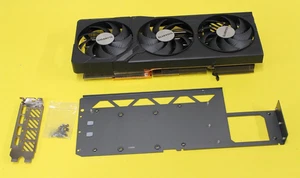 GIGABYTE RTX 4090 WINDFORCE HEATSINK WITH FANS, IO SHIELD, Bottom Plate, NO PCB - Picture 1 of 2