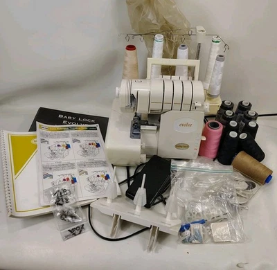 Baby Lock Evolve BLE8W 8 Thread Serger Working Clean W/ Thread, Extras,  Manuals - Image 1 of 4