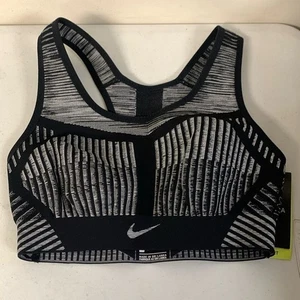 Nike Flyknit Sport-BH Damen XS schwarz hoher Halt ungepolstert, grau - Bild 1 von 6