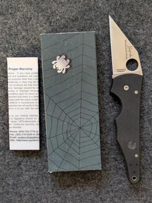 Rare NIB 2004 Spyderco Yojimbo 1 C85GPBK Black G-10 Janich S30V Compression Lock - Image 1 of 4
