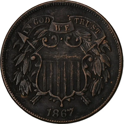 [#1307615] United States, 2 Cents, Union Shield, 1867, Philadelphia, Bronze, EF - Image 1 of 2