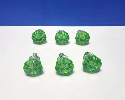 Lote de 6 tiradores de cajón de vidrio vintage de la depresión verde Foto 1 de 4