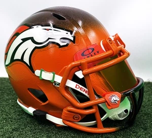 CUSTOM RIDDELL SPEED MINI FOOTBALL HELMET - DENVER BRONCOS - Picture 1 of 8