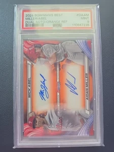 2024 Bowmans Best Mick Abel/Aidan Miller Duel Auto Orange Refractor  8/25 PSA 9 - Picture 1 of 1