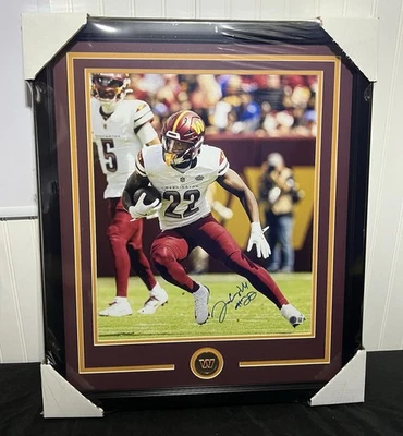 Jacory Croskey-Merritt Signed Framed 16x20 Photo Washington Commanders Beckett - Image 1 of 3