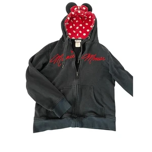 Disney Parks Minnie Mouse bestickter Hoodie mit durchgehendem Reißverschluss Damengröße Large - Bild 1 von 4