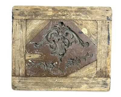 Antique INDUSTRIAL MOLD Old VICTORIAN Furniture FLOWER Scroll APPLIED CARVING - Image 1 of 4