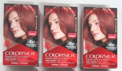 Pack de 3 colores de cabello Revlon ColorSilk Beautiful Color™ - 55 marrón rojizo claro Foto 1 de 4