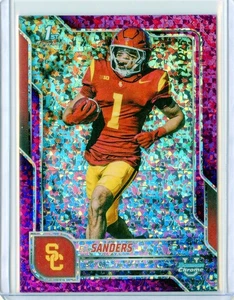 2025 Bowman Chrome U Eli Sanders 1st Bowman Fuchsia Mini Diamond /225 USC - Picture 1 of 2
