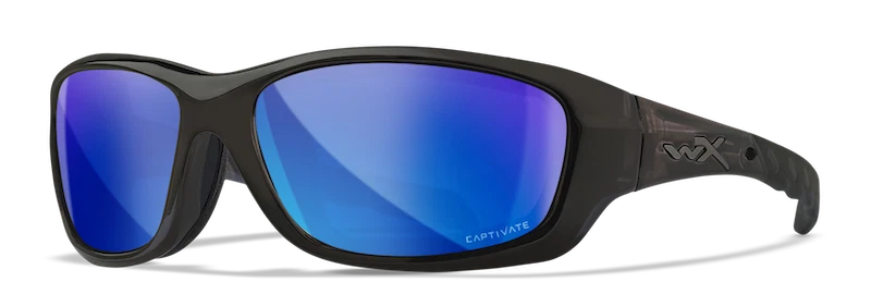 Espejo azul Wiley X Lunettes Polarisantes Gravedad Cautivate/marco de cristal negro Foto 1 de 1