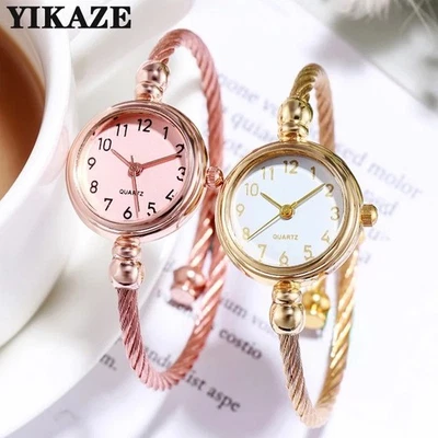 Small Gold Bangle Bracelet Luxury Watch Stainless Steel  Ladies - image 1 of 4