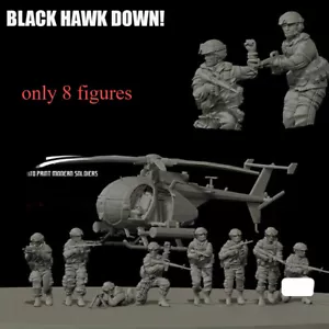 1/35 Scale Black Hawk Down Soldiers 8 Figures Model Resin Printed - Picture 1 of 1