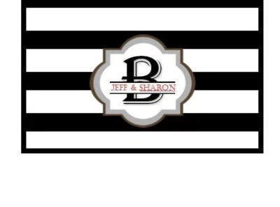 Black and White Stripe split monogram Personalized VINYL Checkbook Cover - Imagem 1 de 4
