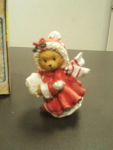 1993 Cherished Teddies ORNAMENT-   girl in red with muff    DATED 1993 - Picture 1 of 4