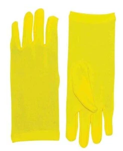 Short Purple, yellow or light blue ladies gloves costume accessory Halloween - Picture 1 of 3