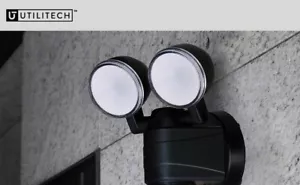 Utilitech 130 Degree LED Black 2-Head Motion-Activated Flood Light - Picture 1 of 1