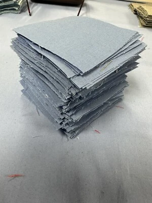 Lot 200 Vintage Fabric 3”x3” Blue Patchwork Quilt Craft Squares - Image 1 of 4