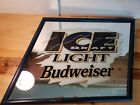 1994  "ICE LIGHT BUDWEISER"  MIRROR SIGN Anheuser-Busch 20 1/2"X25 1/2