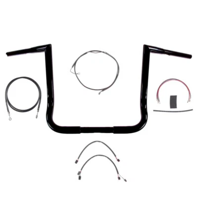 Kit de barra de cabezal de tarro 1 1/4" negro 14" Harley Ultra Street Glide 2016-2023 con ABS Foto 1 de 3