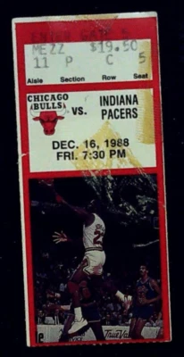 Indiana Pacers Chicago Bulls NBA Ticket Stub Michael Jordan Photo Pic 12/16/1988 - Image 1 of 4