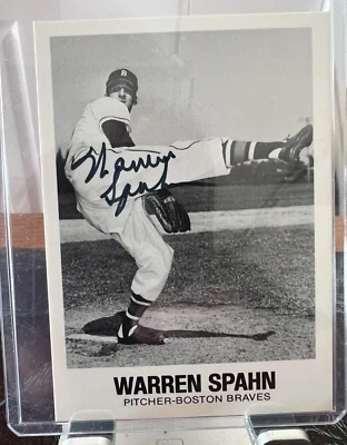 Warren Spahn  Autographed  Renata Galasso Card HOF - Image 1 of 2