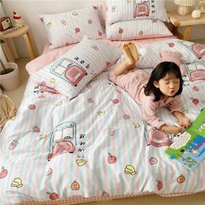 Strawberry Bedding Sets and Pillowcases Cotton Kids Bed Sheets Set Quilt Cover