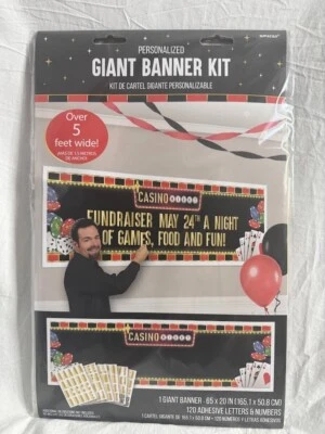 Amscan Giant Banner Kit for Casino Night - Personalizable - Image 1 of 4