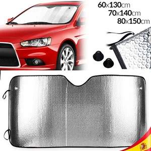 Double-Sided Car Umbrella Silver Repels UVA Rays 60x130 70x140 80x150 Protects - Picture 1 of 15
