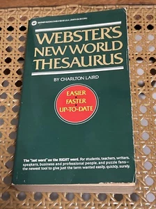 Webster's New World Thesaurus Paperback Book by Charlton Laird Warner 1987 - Foto 1 di 14