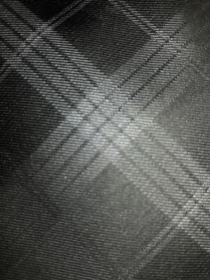 GIOVANNI TESTI MICROFIBER STAIN RESISTANT MENS TIE BLACK GREY GRAY PLAID SKINNY - Image 1 of 3