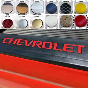 2 x RED BED RAIL CAP COVER LETTERS FOR SILVERADO 2014 - 2018 NOT VINYL - Picture 1 of 2