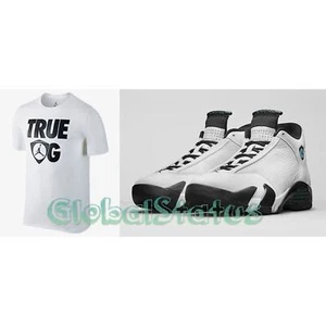 NIKE JORDAN RETRO 14 OXIDIZED GREEN TRUE OG WHITE BLACK SHIRT LARGE (801120-101) - Picture 1 of 11