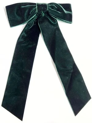 Cordón de moño de pelo de terciopelo verde selva talla única largo CE946 J.Crew nuevo con etiquetas Foto 1 de 4