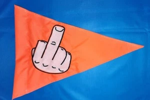 10"X13.5" Middle Finger Orange Triangle Safety flag ATV UTV Jeep Bicycle Scooter - Picture 1 of 2