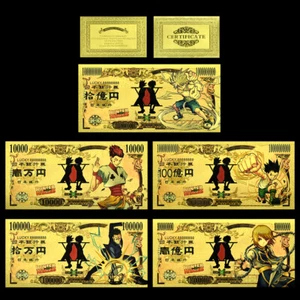 Japan Anime Character Gold Banknotes HUNTER Collectibles Yen Cards 5pcs/set - Picture 1 of 8