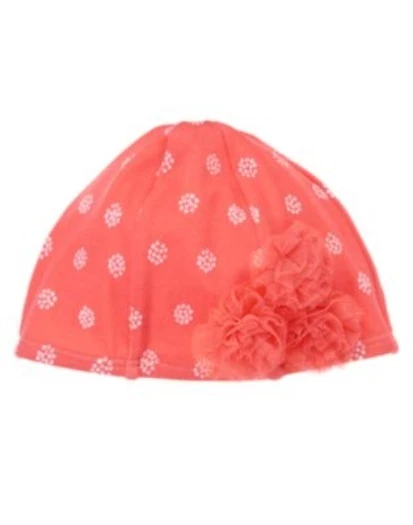 GYMBOREE SPRING PEACH CORAL TULLE FLOWER SWIM CAP HAT 0 3 6 12 18 24 NWT - Image 1 of 1