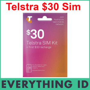 NEW TELSTRA PREPAID $30 SIM CARD STARTER PACK KIT 3G 4G MOBILE MULTI FIT TRI SIM