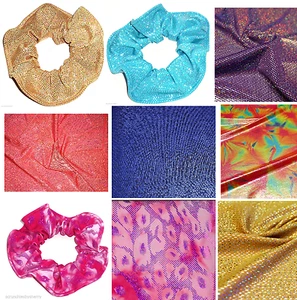 Metallic Foil Spandex Hair Scrunchie Scrunchies by Sherry Fabric Dancewear New - Picture 1 of 12
