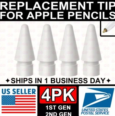 4pk Tips for Apple Pencil Replacement 1st Gen 2nd Gen Pen iPad Pro Nib iPencil - Image 1 of 4