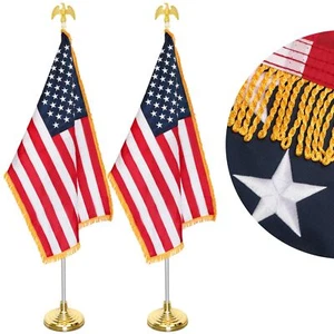 8FT Telescoping Indoor Flag Pole Kit – American Flag with Pole and Stand Indo... - Picture 1 of 7