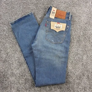 Jean homme Levi's Premium 501 32x38 denim délavé léger taille haute droit neuf avec étiquette - Photo 1/7