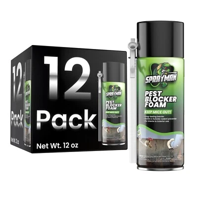 Sprayman Pest Blocker Foam, 12oz 12 Pack - Straw Use