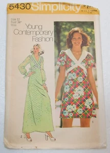 Vestido Simplicity 5430 patrón de costura vintage sin cortar - Imagen 1 de 5