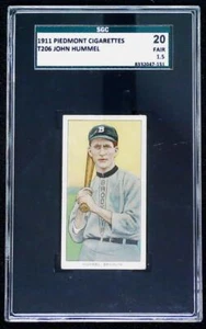 1911 Piedmont T206 John Hummel SGC 20 1.5 (FAIR) Brooklyn Superbas - Picture 1 of 2