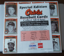 1991 Crown/Coca-Cola Special Edition Baltimore Orioles Baseball Cards #241 - 360